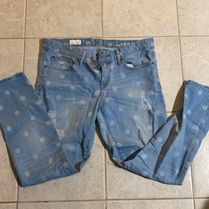 low rise pokadot jeans